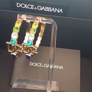 Stamped dolce & gabbana colorful hoop earrings newest 2023
